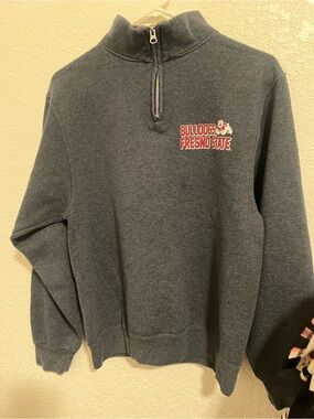 Bulldogs women Heather Gray Quarter-Zip Sweatshirt